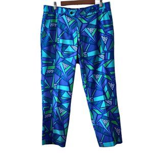 Shinesty Mens 34 Altered Geometric The Le Tootski Neon Rave Party Golf Pants